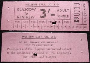 Glasgow to Renfrew Bus ticket 