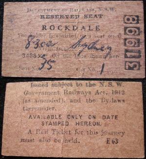 Rockdale Reserved Rail SEAT ticket 