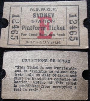 Sydney Platform ticket 
